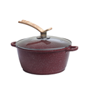 Ver imagem 1 de Caçarola 20cm Forno/Fogão Indução Antiaderente Revestimento Mármore Vermelha