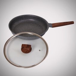 Frigideira Indução Antiaderente Revestimento Mármore 28cm Cinza - 3
