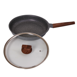Frigideira Indução Antiaderente Revestimento Mármore 28cm Cinza - 1
