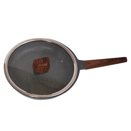 Frigideira Indução Antiaderente Revestimento Mármore 28cm Cinza - 2