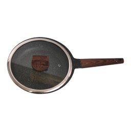 Frigideira Indução Antiaderente Revestida Mármore 24cm Preto - 3