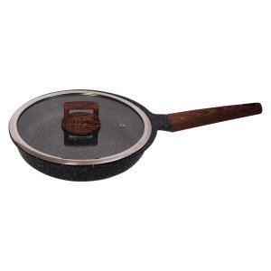 Frigideira Indução Antiaderente Revestida Mármore 24cm Preto