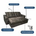 Ver imagem 2 de Sofá Retrátil Reclinável Resistente e Confortável Boa Vista 2.30m Cor:marrom;tamanho:2,30m