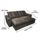 Ver imagem 5 de Sofá Retrátil Reclinável Resistente e Confortável Boa Vista 2.30m Cor:marrom;tamanho:2,30m