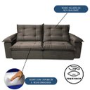 Ver imagem 3 de Sofá Retrátil Reclinável Resistente e Confortável Boa Vista 2.30m Cor:marrom;tamanho:2,30m