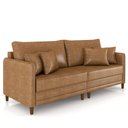Ver imagem 2 de Sofá 3 Lugares Sala de Estar Living 252cm Asbury K01 Couríssimo Camel - Lyam Decor