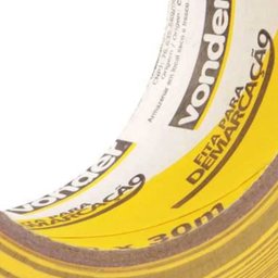Fita Demarcação Adesiva 100mm X 30m Zebrada Vonder Sinalização Preta e Amarela Isolamento Segurança - 3