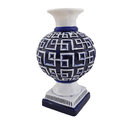 Ver imagem 2 de Vaso Cerâmica Azul com Branco 35cm x 21 cm