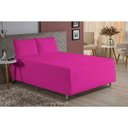 Ver imagem 1 de Jogo de Cama King Nobre 3 Peças Luva de Box 55cm de Altura Malha 100% Algodão - Pink