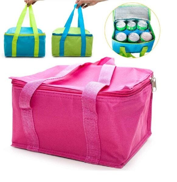 Bolsa Térmica 5 Litros Cabe 6 Latinhas + Bloco de Gelo Ecológico 23 x 15 x 12,5cm - Verde Fluorescen - 2