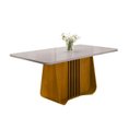 Ver imagem 6 de Mesa para Sala de Jantar 6 Lugares Harpa Marrom/Marromle/Off White
