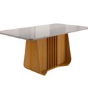 Ver imagem 2 de Mesa para Sala de Jantar 6 Lugares Harpa Marrom/Marromle/Off White