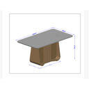 Ver imagem 3 de Mesa para Sala de Jantar 6 Lugares Harpa Marrom/Marromle/Off White