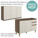 Ver imagem 4 de Armario Aereo Balcao Pia 120 Cm Mdf Kali Carvalho Toq Bianco Toq Nicioli