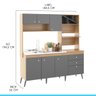 Armário de Cozinha Retrô 184cm 6 Pts 3 Gv Mdp Cinza 0337 Menu - 4