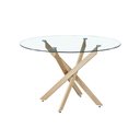 Ver imagem 5 de Mesa de Jantar Lara Base Aço Carbono Tampo 120cm Vidro 10mm Redondo Decorativa Bronze