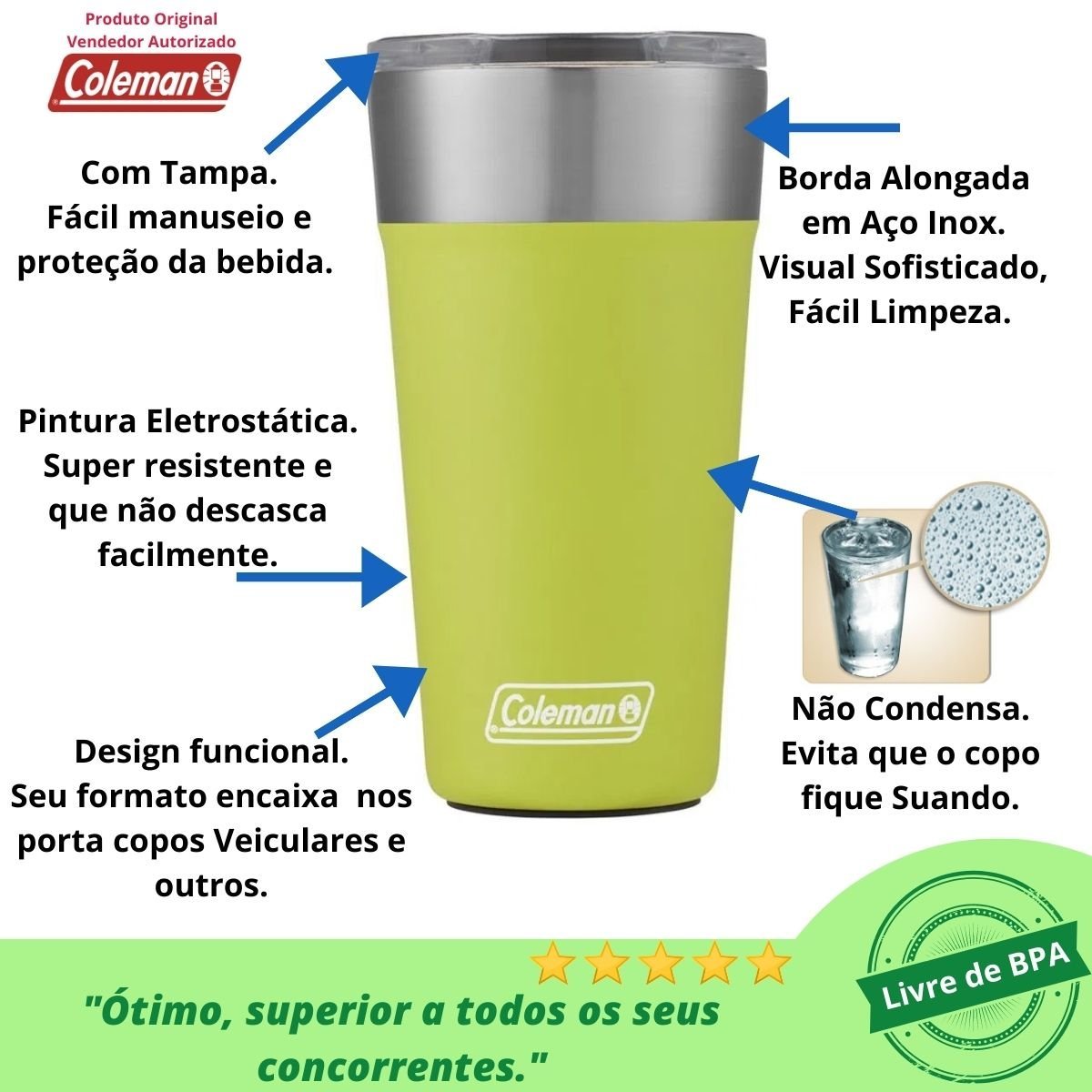 Copo Térmico de Cerveja 600 ml Coleman Branco