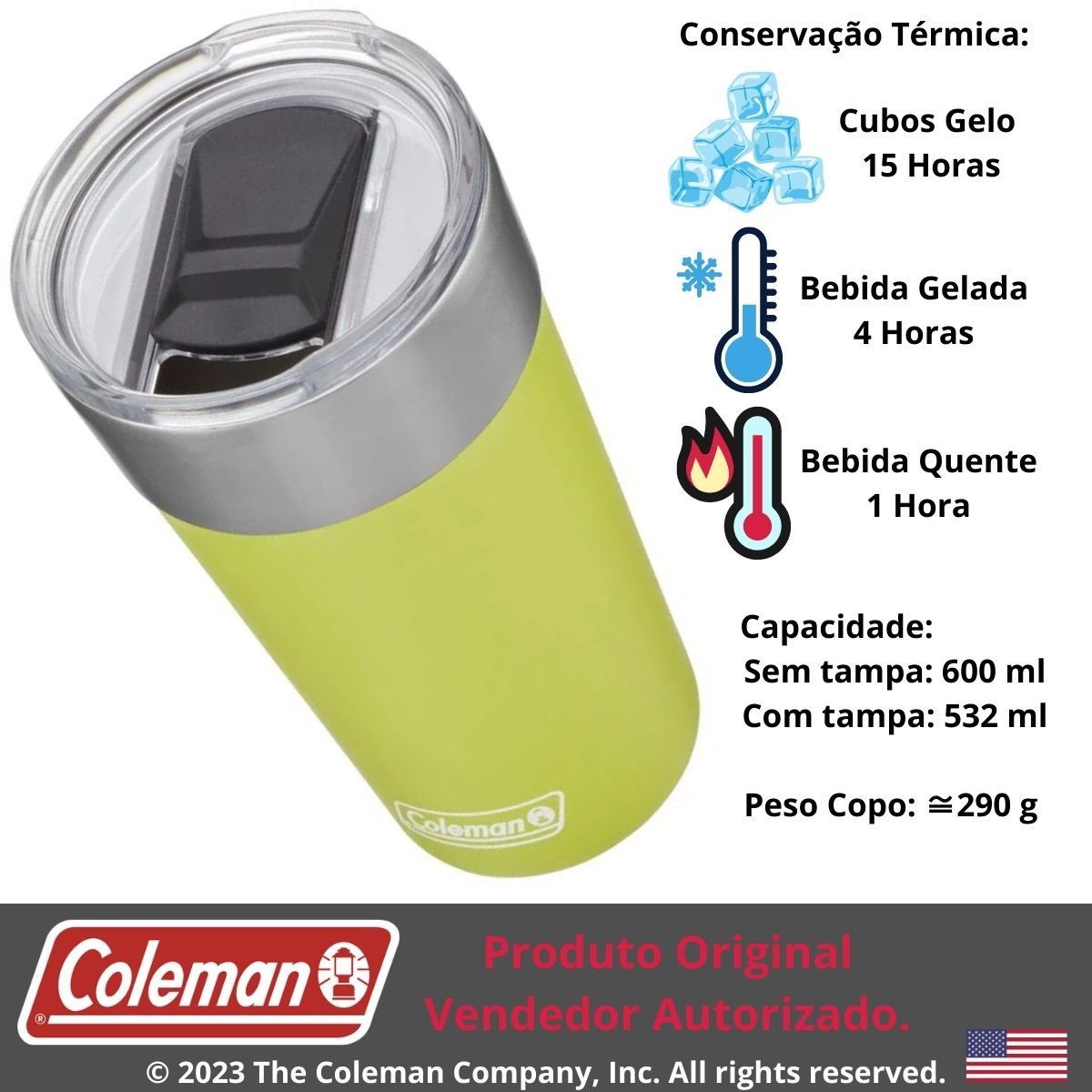 Copo Térmico de Cerveja 600 ml Coleman Branco