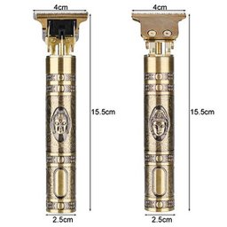 Máquina De Cortar Cabelos Elétrico Sem Fio Dourada Buda - 3