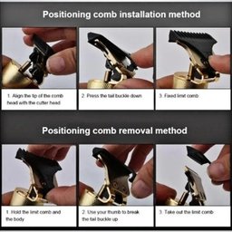 Máquina De Cortar Cabelos Elétrico Sem Fio Dourada Buda - 4