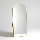 Ver imagem 2 de Espelho Lopazzi Oval Base Reta com Moldura Alumínio Corpo Inteiro 170 X 70 Cm C/suporte de Chão