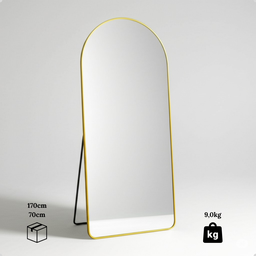 Espelho Lopazzi Oval Base Reta com Moldura Alumínio Corpo Inteiro 170 X 70 Cm C/suporte de Chão - 4