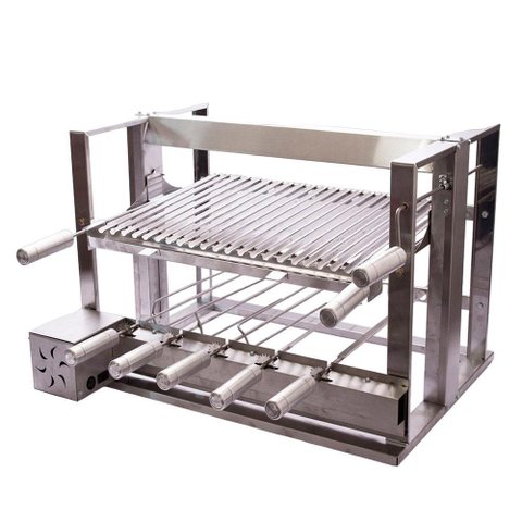 Churrasqueira Elevatória Fast Gourmet com Kit Giratório Elétrico, 5 Espetos e Grelha Parrilha
