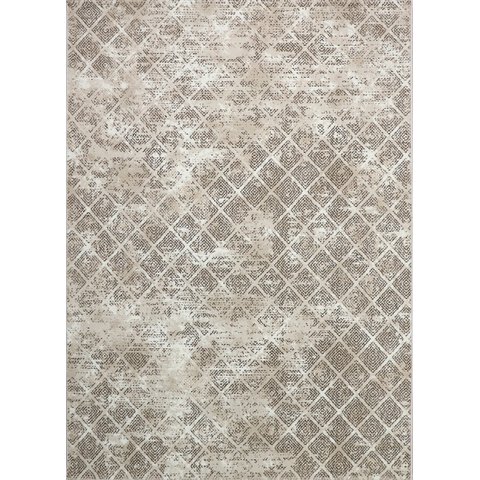Tapete Dolce Pêlo Baixo Antialérgico Antiderrapante - Marfim/marrom - 140x200cm
