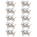 Ver imagem 1 de Kit 10 Conjuntos de Mesa com 4 Cadeiras de Madeira Dobrável 120x70 sem Pintura/Crua