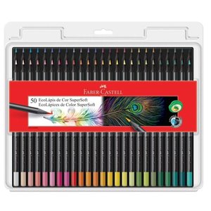 Lápis de Cor Supersoft 50 Cores Faber-castell