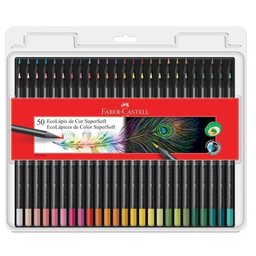 Lápis de Cor Supersoft 50 Cores Faber-castell - 1 Lápis de Cor Supersoft 50 Cores Faber-castell - 1
