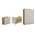 Ver imagem 3 de Quarto de Bebê com Berço Minicama Guarda-Roupa e Cômoda 100% MDF Maya Clássico Espresso Móveis Bege/