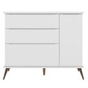 Ver imagem 1 de Cômoda Infantil 1 Porta 3 Gavetas 100% Mdf Pés Retrô Melinda Branco - Phoenix Phoenix Baby