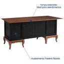 Ver imagem 2 de Escrivaninha de Madeira Hannover com 2 Portas e 2 Gavetas com Tampo Estendido 60813te