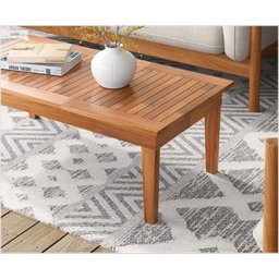 Mesa Centro 100x50 Ripada Madeira Rustica Castanho Ofertamo - 3