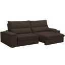Ver imagem 5 de Sofá Retrátil Reclinável para Sala de Estar Living 280cm Nápoles F04 Veludo Marrom - Lyam Decor