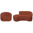 Ver imagem 2 de Kit Divã Recamier Orgânico Marrocos 200cm Lado Esquerdo e 1 Poltronas Amore Bouclé