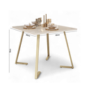 Ver imagem 3 de Mesa de Jantar de Aço 80x80 Reforçada Industrial Nantes - Champanhe/offwhite