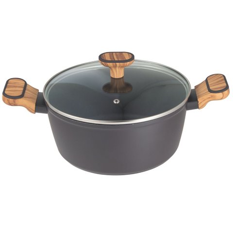 Caçarola com Tampa Preto/madeira 2l - Bergner