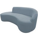 Ver imagem 1 de Sofá Eron 2 Lugares Curvo 150cm Azul Claro Suede
