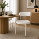 Ver imagem 1 de Cadeira para Cozinha de Aço Estofada Serena Bege/Off White/Areia