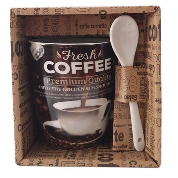 Caneca de Porcelana 240ml Fresh Coffee - Casambiente - 3