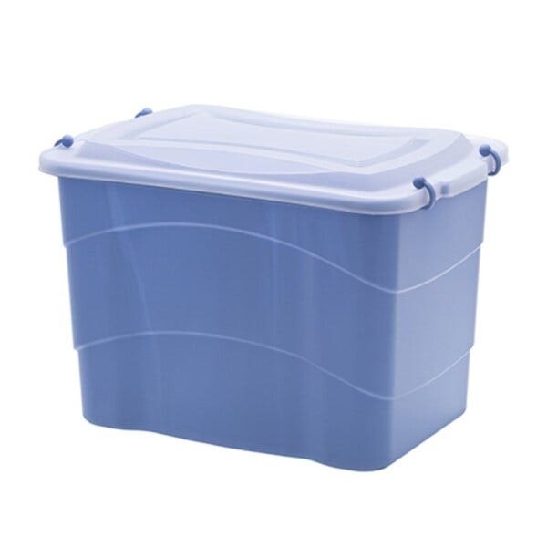 Organizador 50 litros grande caixa container brinquedos roupas alimentos azul luxo paramount - 1