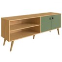 Ver imagem 2 de Rack para Tv até 55 Polegadas Havai 2 Portas Carvalho/verde - Panorama Móveis