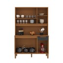 Ver imagem 4 de Armário de Cozinha Frisado 5 Portas 1 Gaveta 120cm Roma Marrom/Freijó/Chumbo