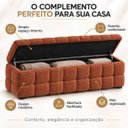 Ver imagem 4 de Recamier Baú Cama Casal 138cm Banco Puf Estofado Bouclé Boss:Terra Cota/Bouclé