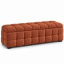 Ver imagem 5 de Recamier Baú Cama Casal 138cm Banco Puf Estofado Bouclé Boss:Terra Cota/Bouclé