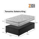 Ver imagem 5 de Cama Box Baú Solteiro King Preto + Colchão Molas Ensacadas Zidi Alabama 96x203x66cm