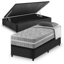 Ver imagem 1 de Cama Box Baú Solteiro King Preto + Colchão Molas Ensacadas Zidi Alabama 96x203x66cm