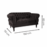 Namoradeira Chesterfield Elisabeth 2 Lugares Via Encanto Veludo Cinza Claro - 3